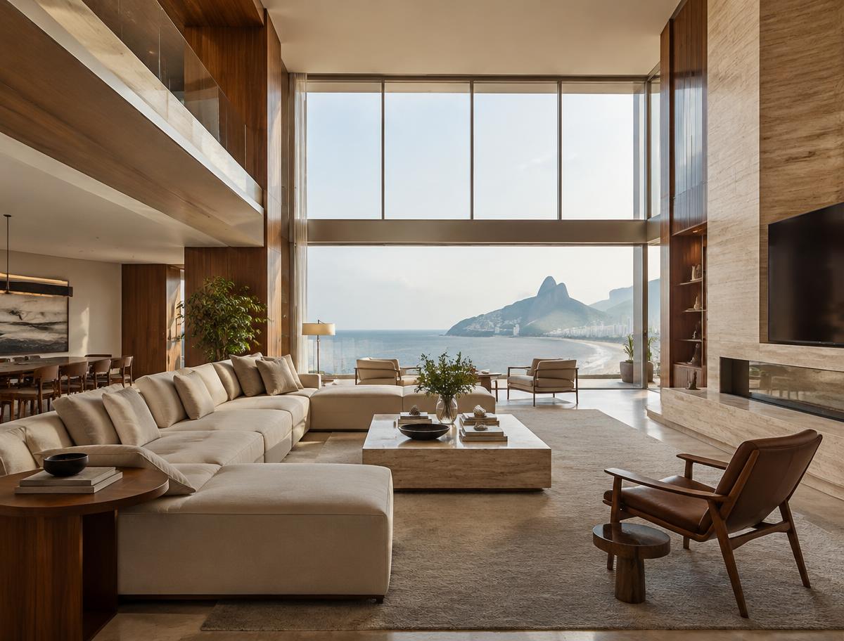 Cobertura com vista para o mar